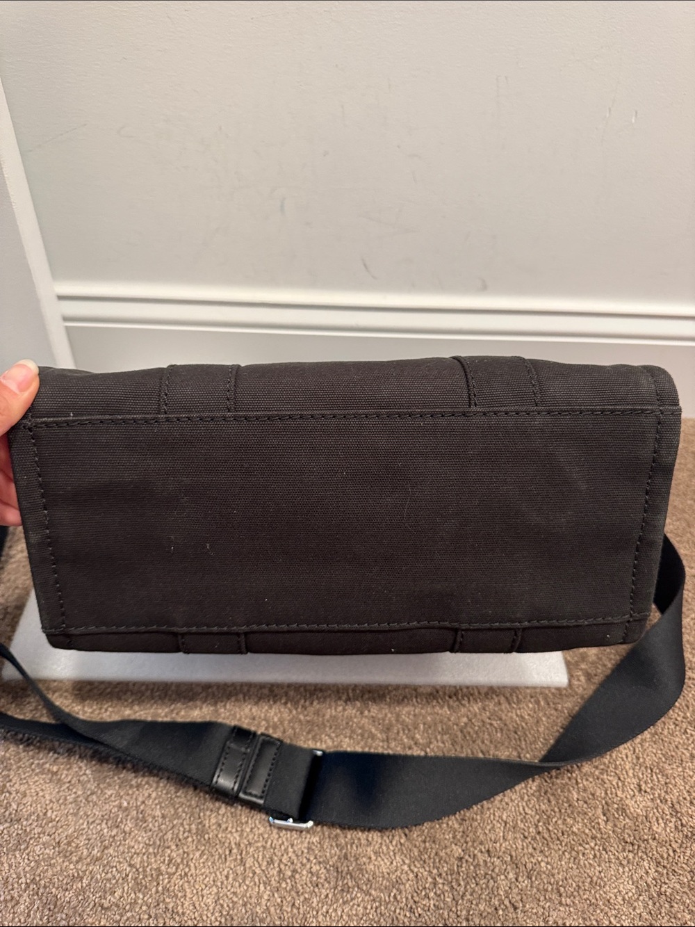 Marc Jacobs Black 'The Tote Bag' Canvas crossbody shoulder tote bag - Picture 5 of 6